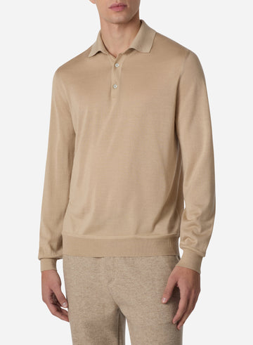 CASHMERE AND SILK LONG SLEEVES POLO