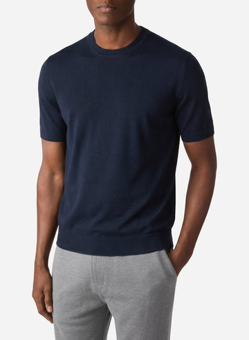 CASHMERE AND SILK SHORT SLEEVES T-SHIRT