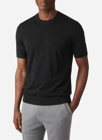 CASHMERE AND SILK SHORT SLEEVES T-SHIRT