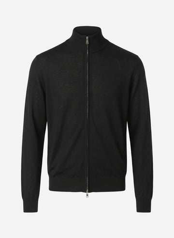 CASHMERE AND SILK LONG SLEEVES FULL-ZIP