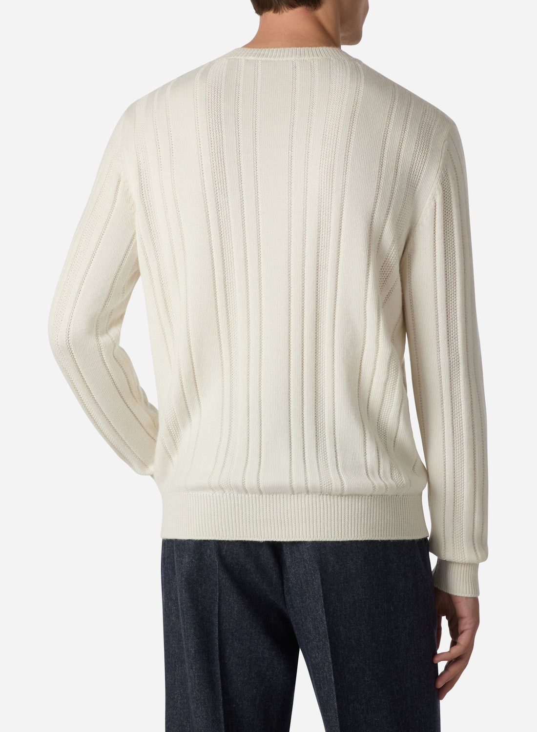 CASHMERE AND SILK RIB CREWNECK