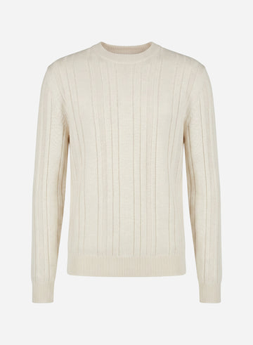 CASHMERE AND SILK RIB CREWNECK