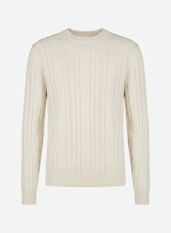 CASHMERE AND SILK RIB CREWNECK