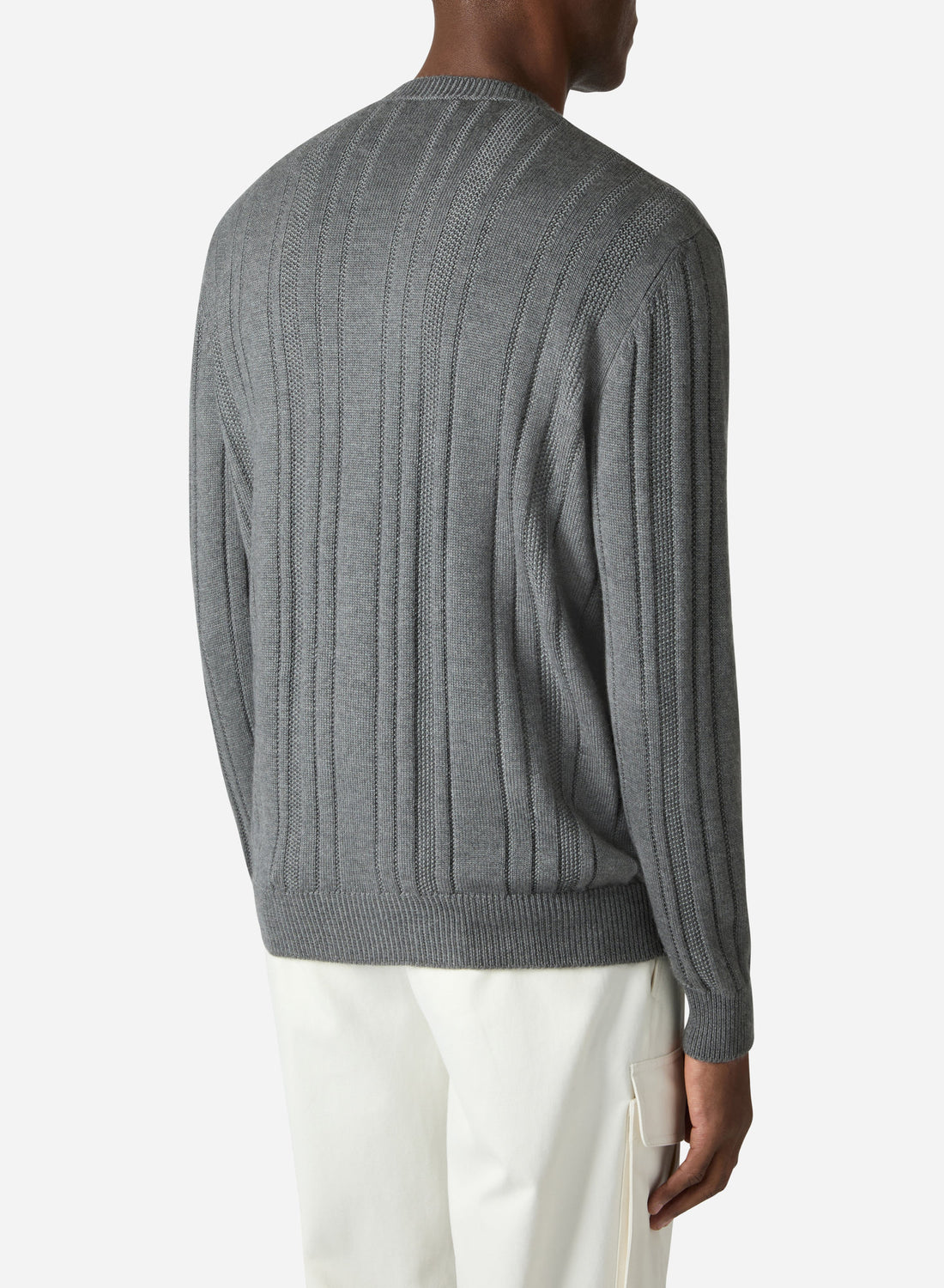 CASHMERE AND SILK RIB CREWNECK