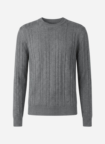 CASHMERE AND SILK RIB CREWNECK