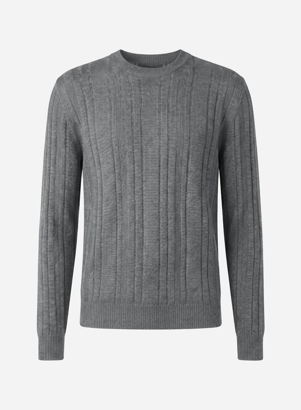 CASHMERE AND SILK RIB CREWNECK