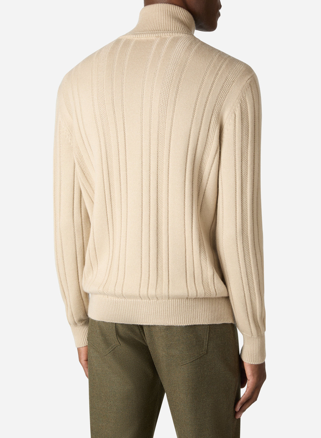 CASHMERE AND SILK RIB TURTLENECK