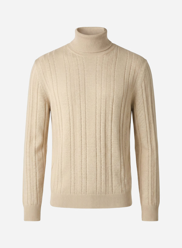 CASHMERE AND SILK RIB TURTLENECK