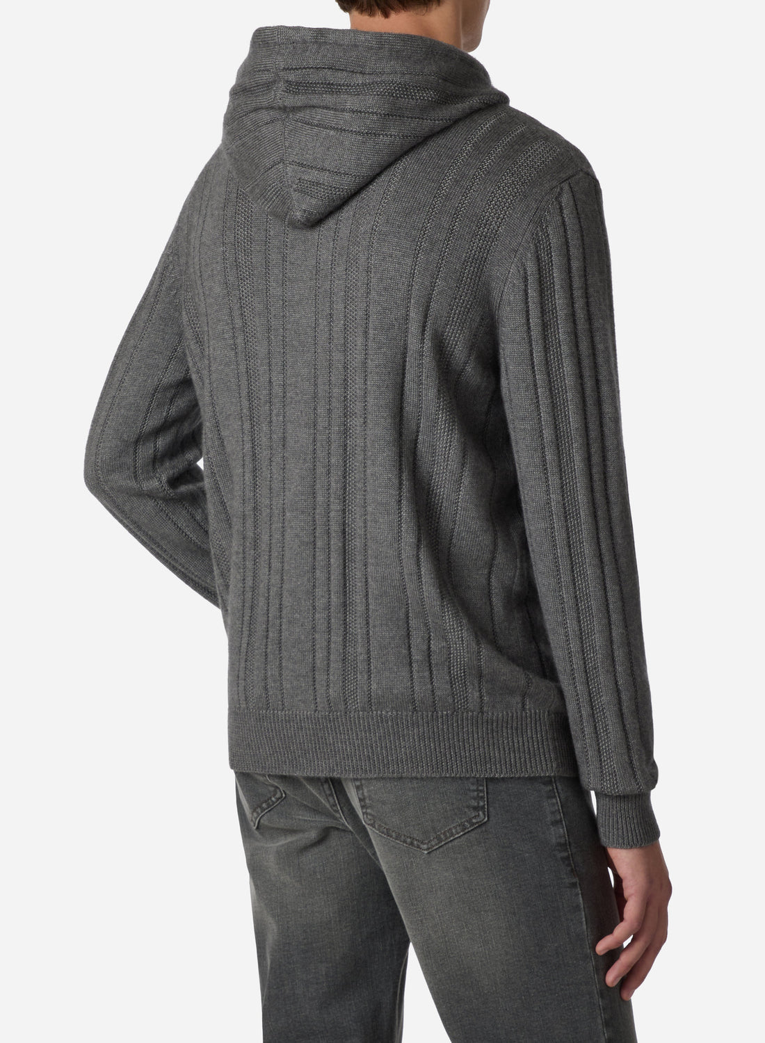 CASHMERE AND SILK RIB HOODIE