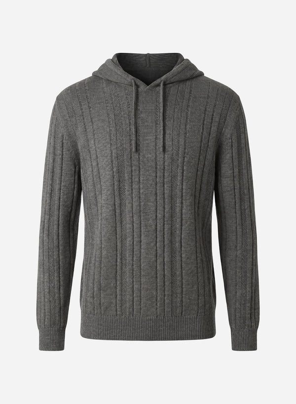 CASHMERE AND SILK RIB HOODIE