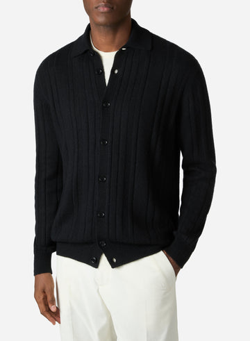 CASHMERE AND SILK RIB SHIRT