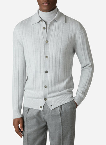 CASHMERE AND SILK RIB SHIRT