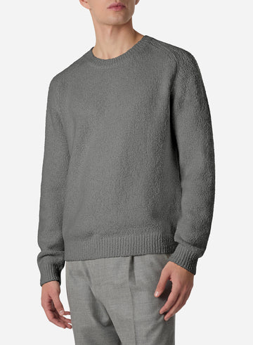 VIRGIN WOOL BOUCLE CREWNECK