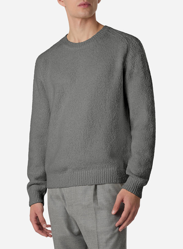 VIRGIN WOOL BOUCLE CREWNECK