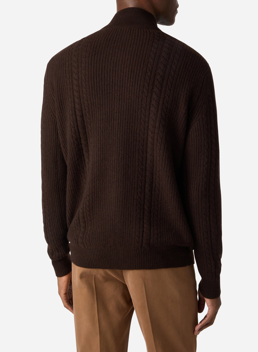 CASHMERE FANCY CABLE FULL-ZIP