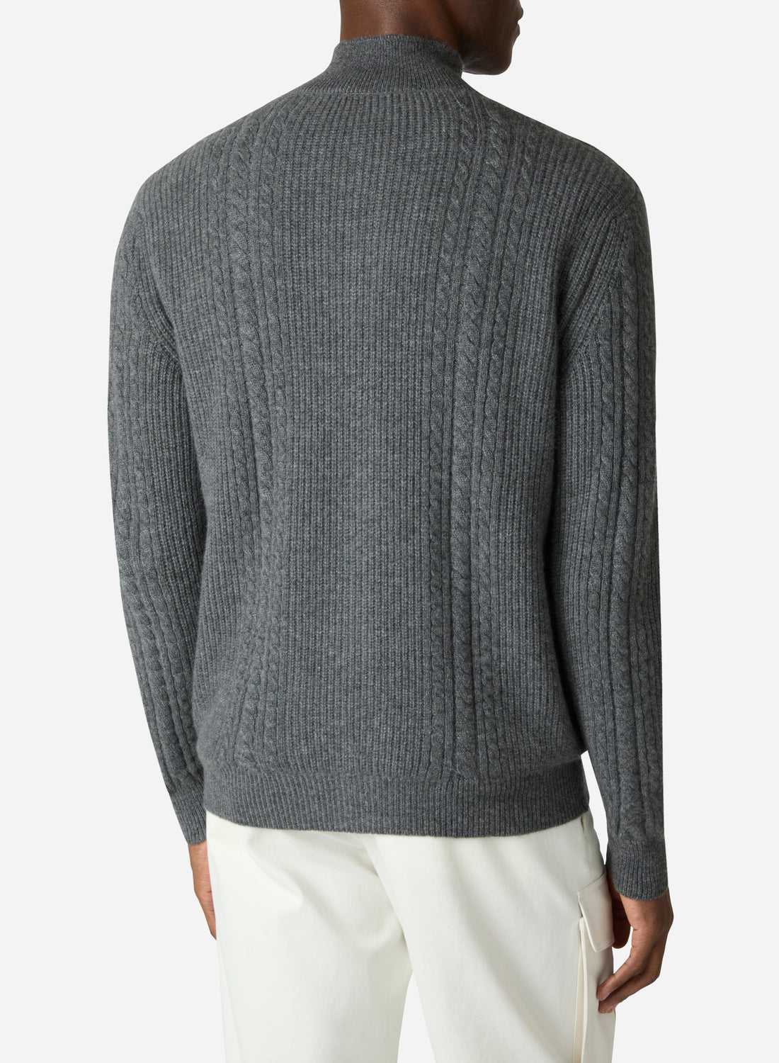 CASHMERE FANCY CABLE FULL-ZIP