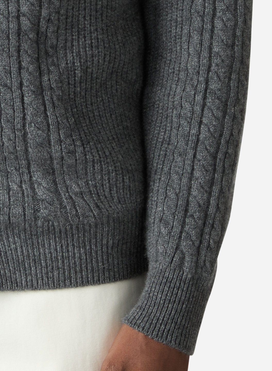 CASHMERE FANCY CABLE FULL ZIP