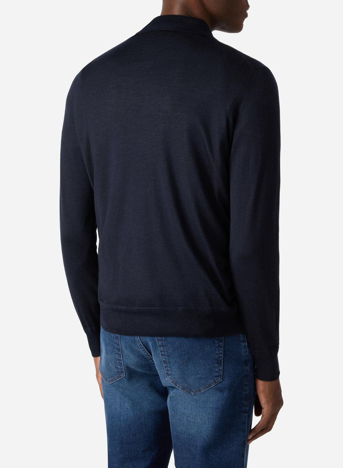 CASHMERE AND SILK LONG SLEEVES ZIP POLO