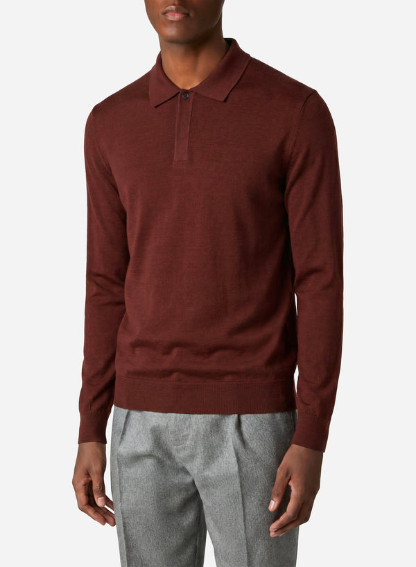 CASHMERE AND SILK LONG SLEEVES ZIP POLO