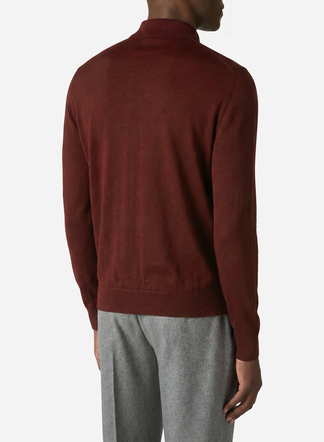 CASHMERE AND SILK LONG SLEEVES ZIP POLO