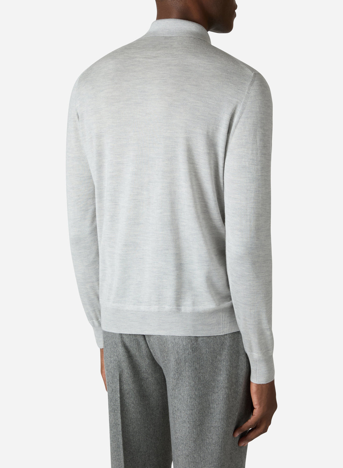 CASHMERE AND SILK LONG SLEEVES ZIP POLO