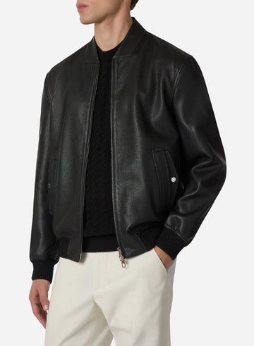 BONDED DEERSKIN VARSITY BLOUSON