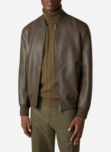 BONDED DEERSKIN VARSITY BLOUSON