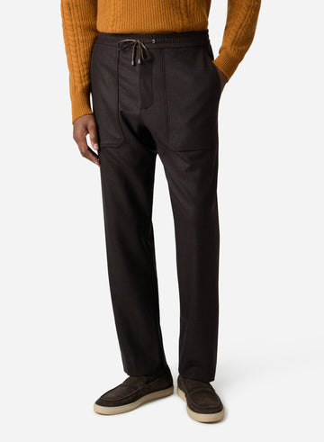 WOOL DRAWSTRING PANTS