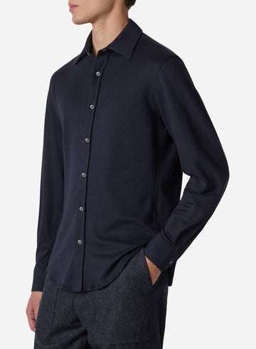 COTTON AND SILK JERSEY SHIRT