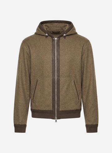 WOOL AND CASHMERE FULL ZIP HOODIE