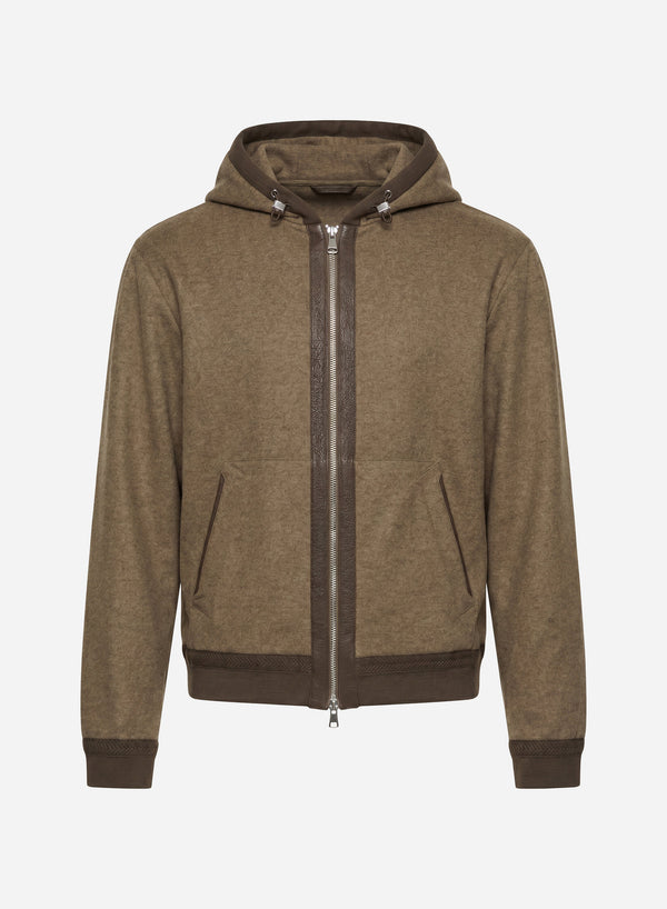 WOOL AND CASHMERE FULL ZIP HOODIE