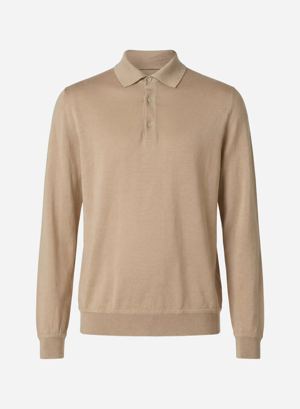 CASHMERE AND SILK LONG SLEEVES POLO