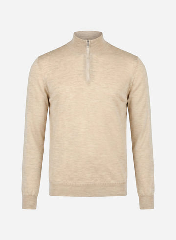 CASHMERE AND SILK LONG SLEEVES HALF-ZIP