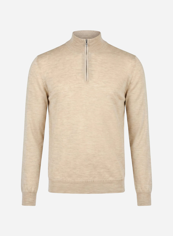CASHMERE AND SILK LONG SLEEVES HALF-ZIP