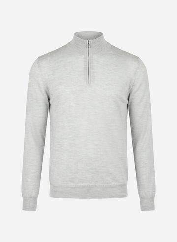 CASHMERE AND SILK LONG SLEEVES HALF-ZIP