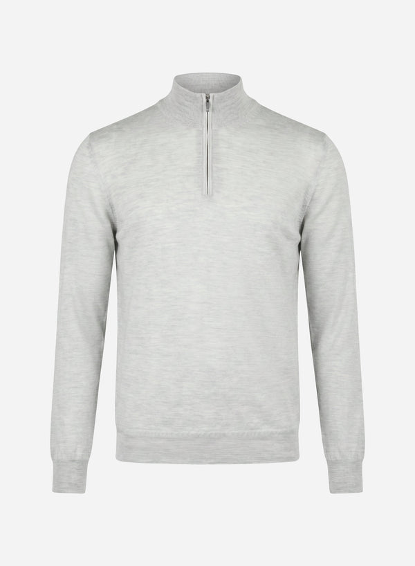CASHMERE AND SILK LONG SLEEVES HALF-ZIP