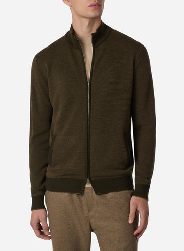 VIRGIN WOOL FANCY FULL ZIP