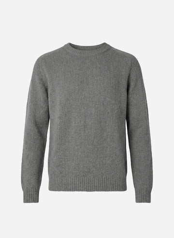 VIRGIN WOOL BOUCLE CREWNECK