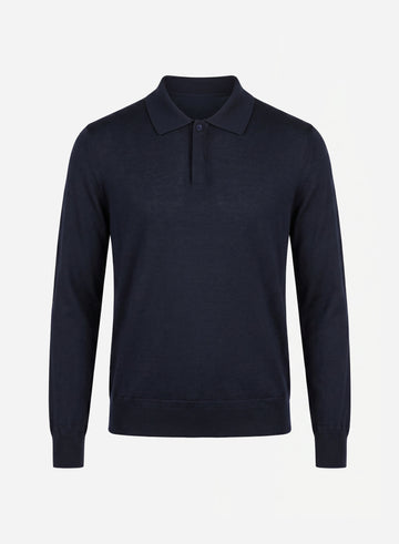 CASHMERE AND SILK LONG SLEEVES ZIP POLO