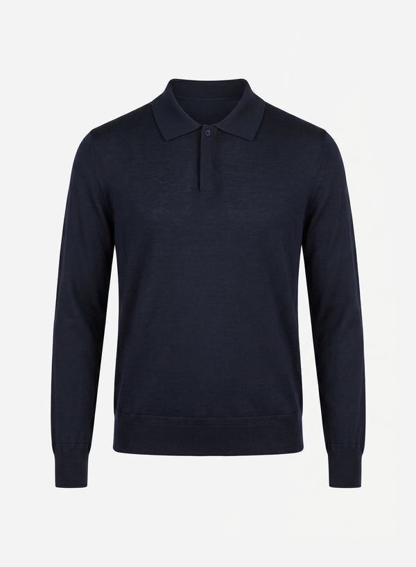 CASHMERE AND SILK LONG SLEEVES ZIP POLO