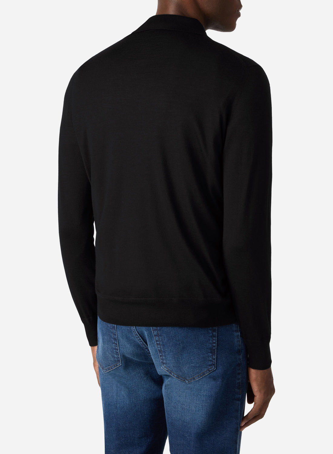 CASHMERE AND SILK LONG SLEEVES ZIP POLO