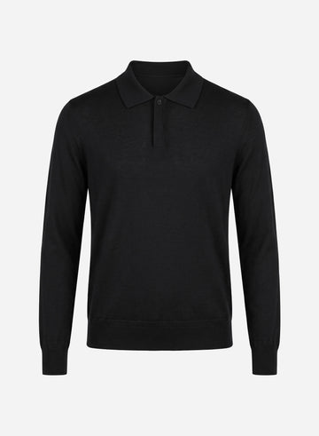 CASHMERE AND SILK LONG SLEEVES ZIP POLO