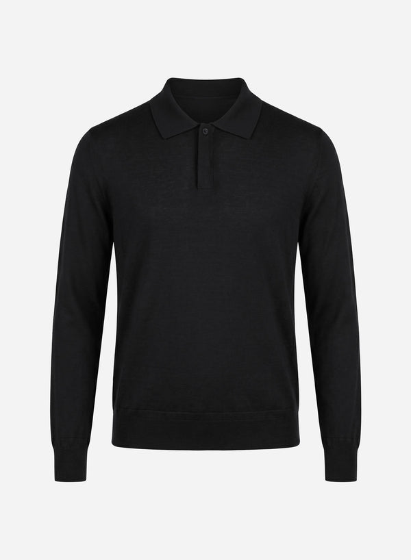 CASHMERE AND SILK LONG SLEEVES ZIP POLO
