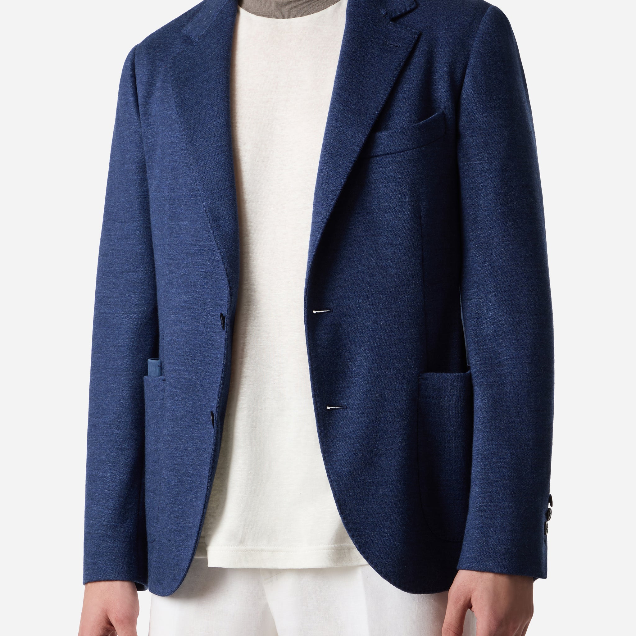 LINEN WOOL PATCH POCKET BLAZER