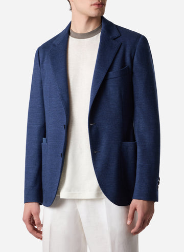 LINEN WOOL PATCH POCKET BLAZER