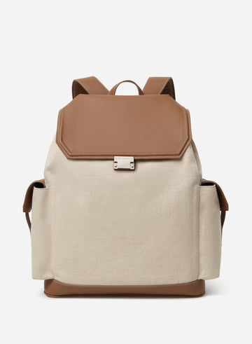 CANVAS AND LEATHER BACKPACK