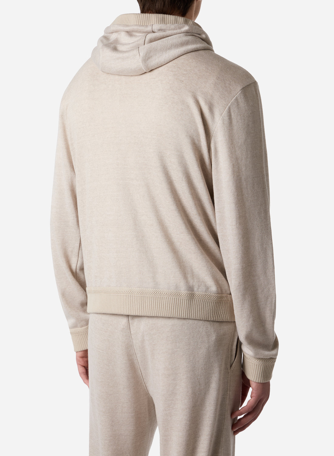 LINEN WOOL FULL ZIP HOODIE SWEATSHIRT