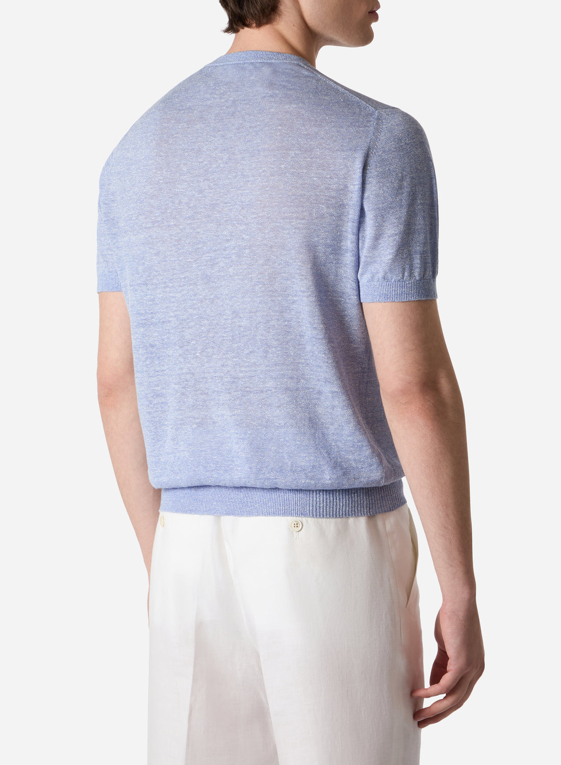 LINEN SILK SHORT SLEEVES CREWNECK