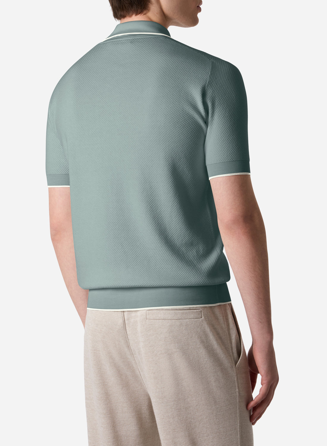 COTTON AND SILK SHORT SLEEVES POLO