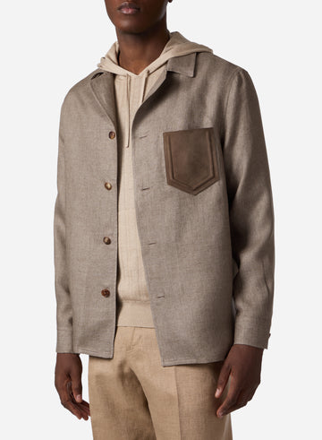 LINEN CUBAN SHIRT JACKET